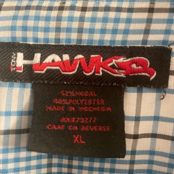 Hawk by Tony Hawk Y2K Size XL (Runs Small) Short Sleeve Button Down-Like New - Picture 3 of 6